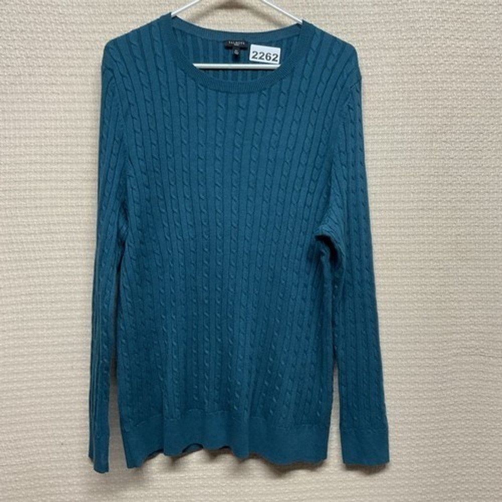 NWOT Talbots Teal Cable Knit CrewNeck Sweater Women 3X Cotton/Wool Blend China